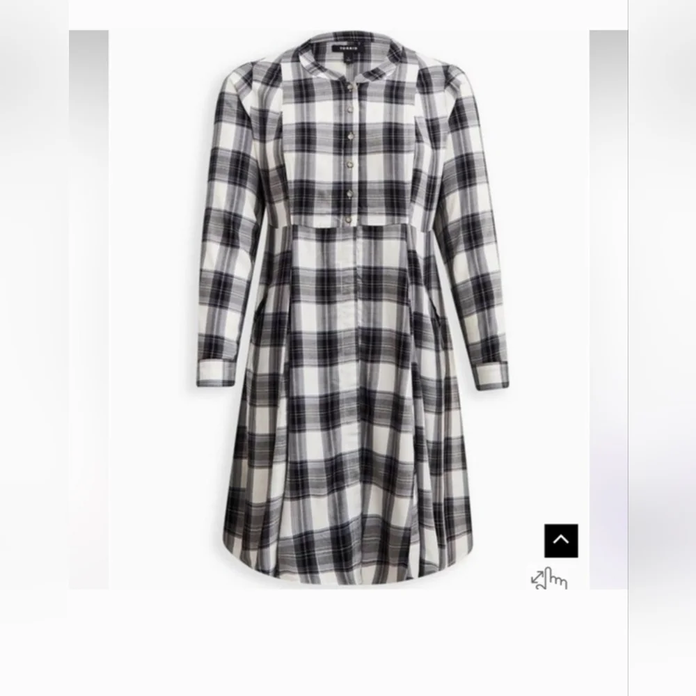 Sold .Torrid Kimono Plaid Button-Up  Top Size 3 - Picture 3 of 6